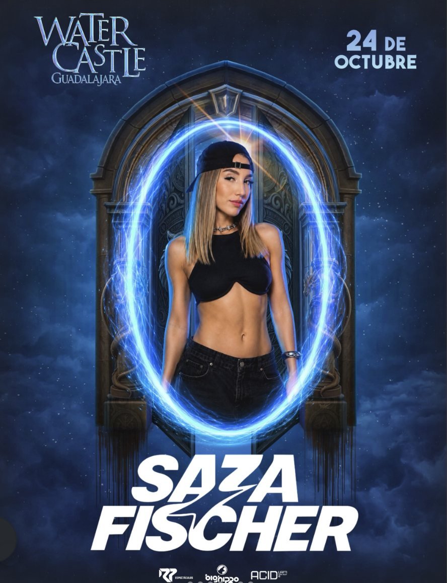 Cartel oficial de Saza Fischer en Water Castle Guadalajara