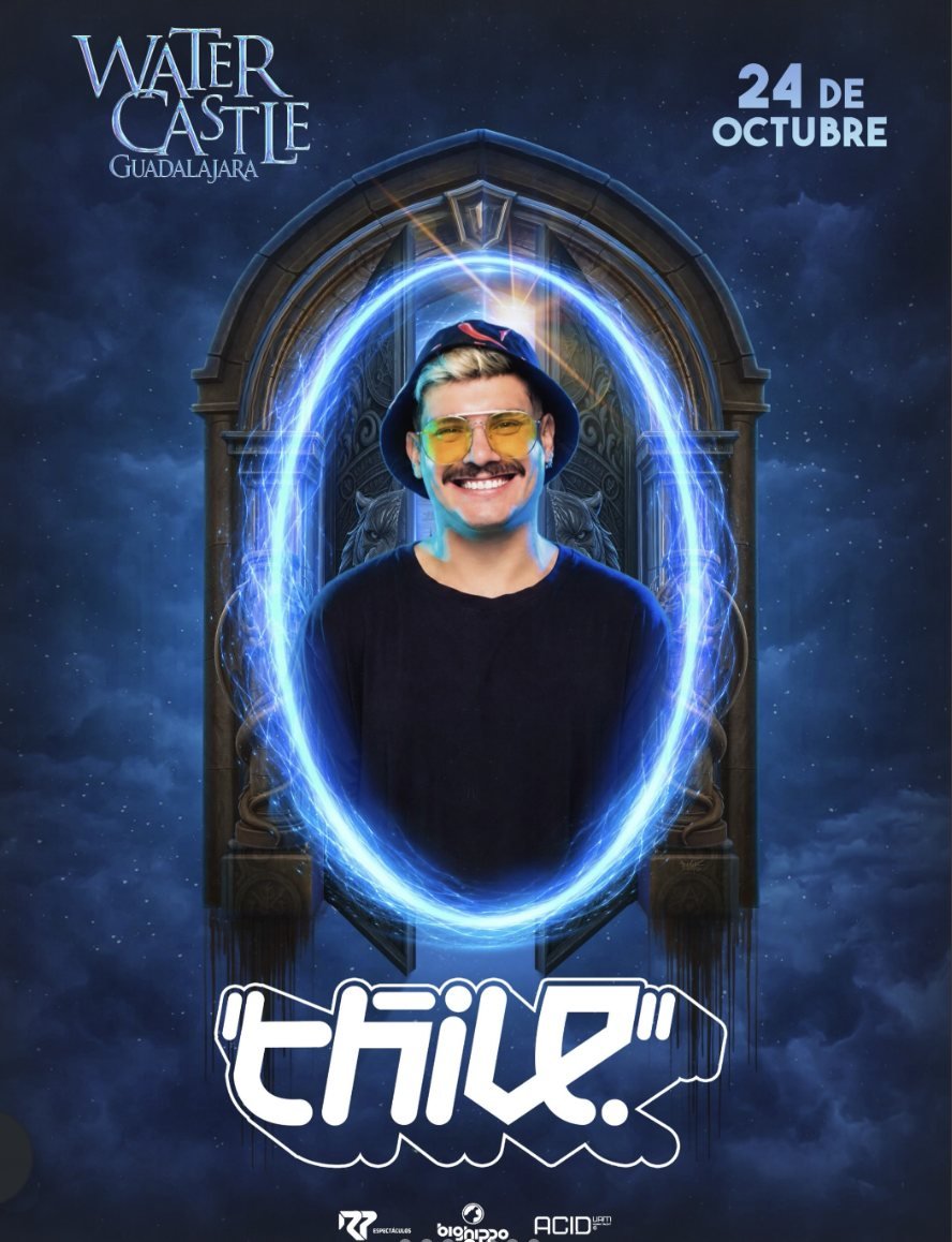 Cartel oficial de Chile en Water Castle Guadalajara
