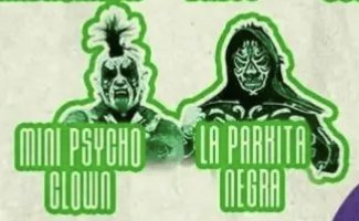 Mini Psycho Clown y La Parkita Negra en el cartel